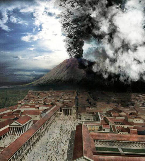 Taş kesilen şehir Pompei 1
