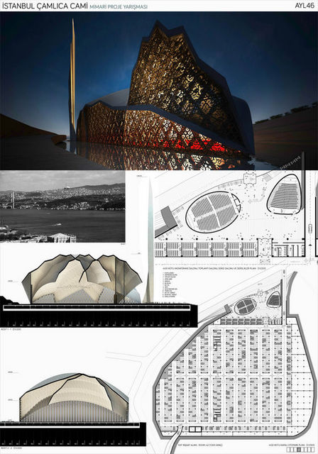 Çamlıca'ya yapılacak camii için açılan proje yarışmasına gönderilen 6