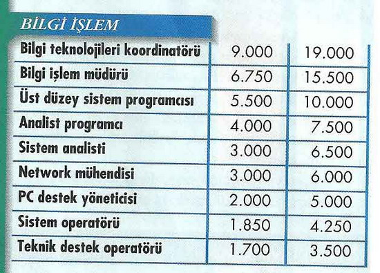 İşte özel sektörde 2011 maaşları! 10