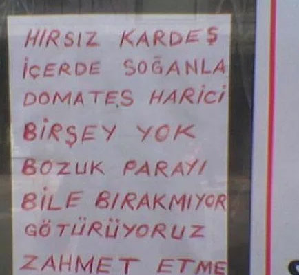 Yurdum insanınından hırsızlara mesaj 12