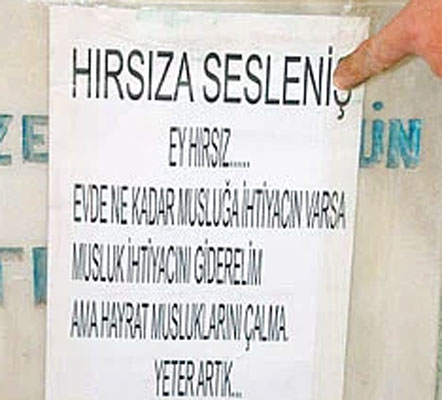 Yurdum insanınından hırsızlara mesaj 14