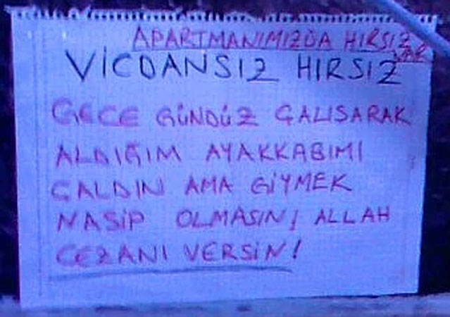 Yurdum insanınından hırsızlara mesaj 8