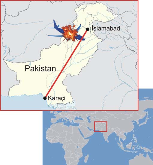 Düşen Pakistan uçağından görüntüler 9
