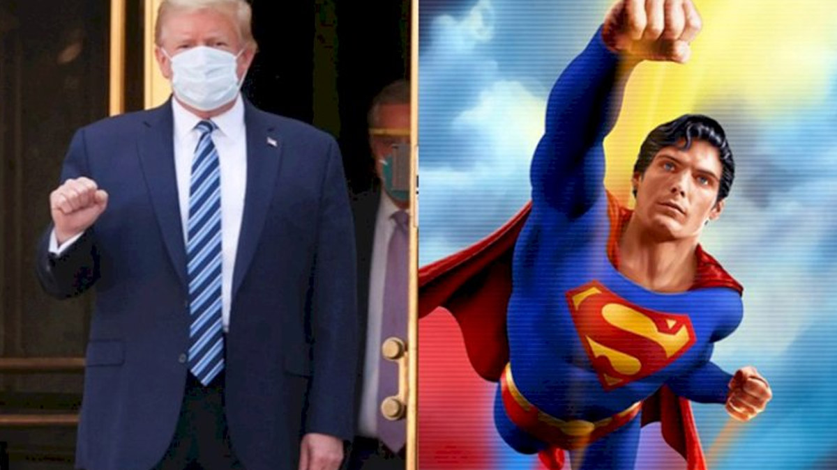 Trump taburcu edilirken Superman taklidi yapmak istemiş