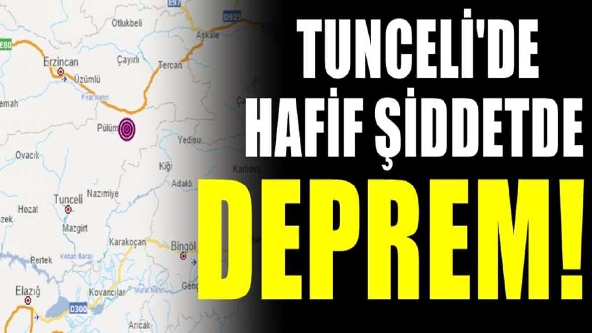 AFAD son dakika olarak duyurdu. Tunceli'de deprem oldu. Depremin şiddeti 4.1
