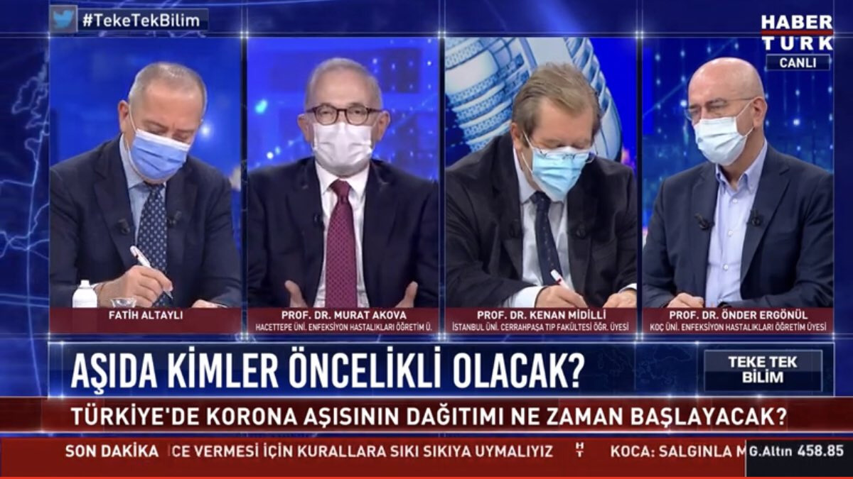 Fatih Altaylı canlı yayında bütün konuklarına maske taktırdı