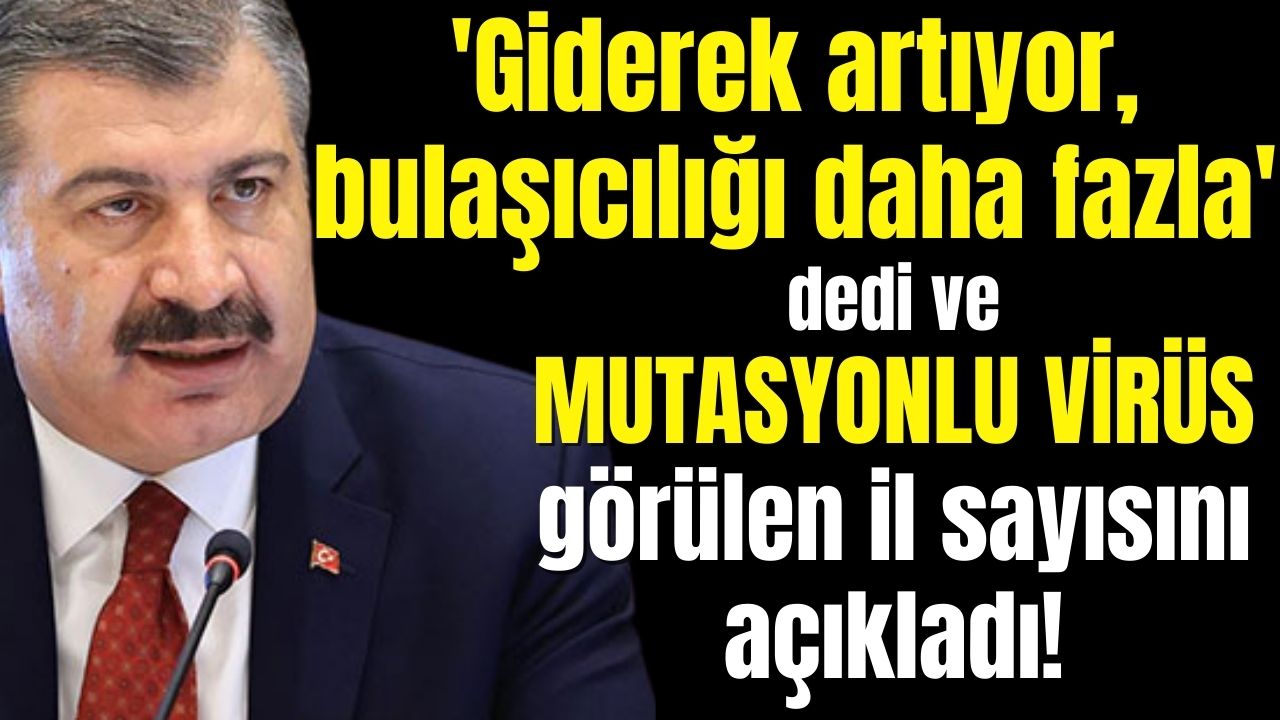 Fahrettin Koca'dan endişe veren açıklama! Mutasyonlu virüs görülen il sayısını açıkladı giderek artıyor dedi