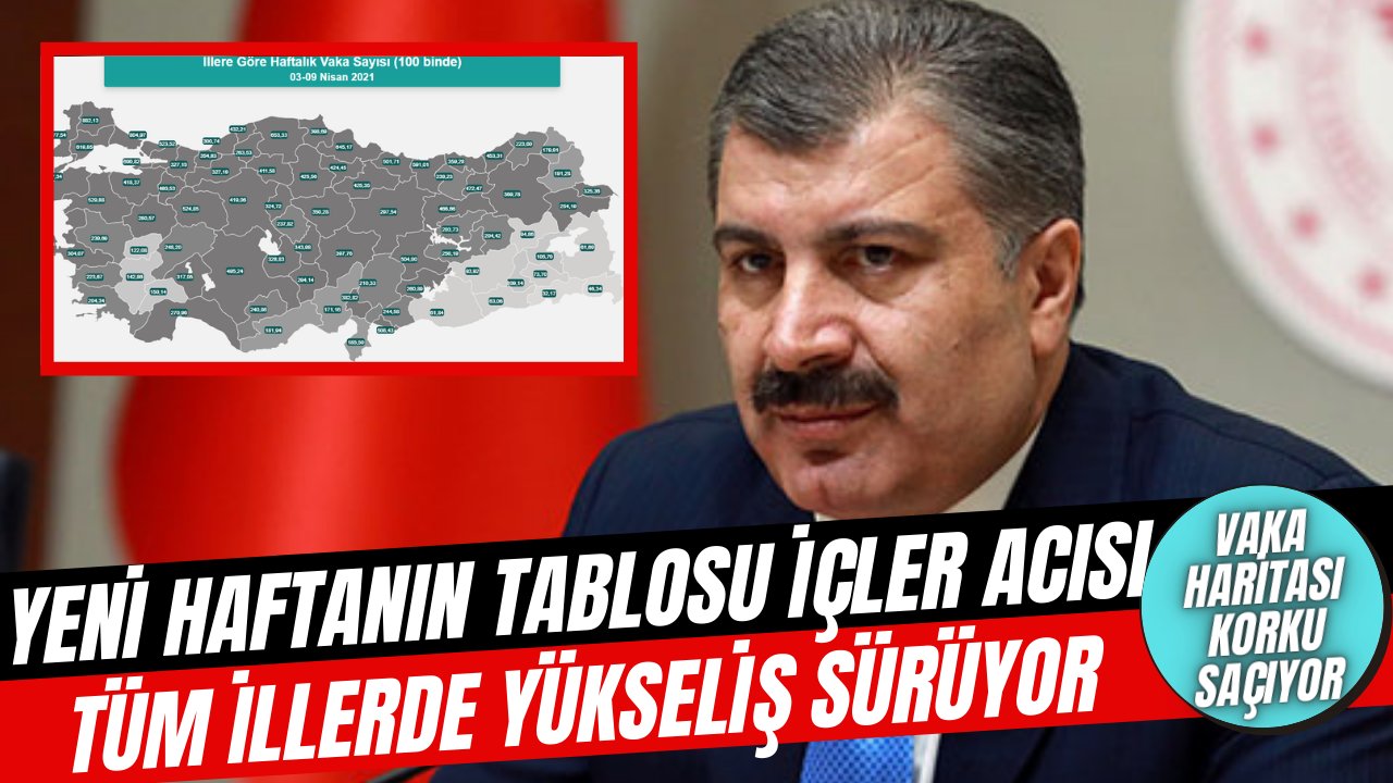 Haftalık vaka haritası güncellendi, Türkiye korkunç durumda!