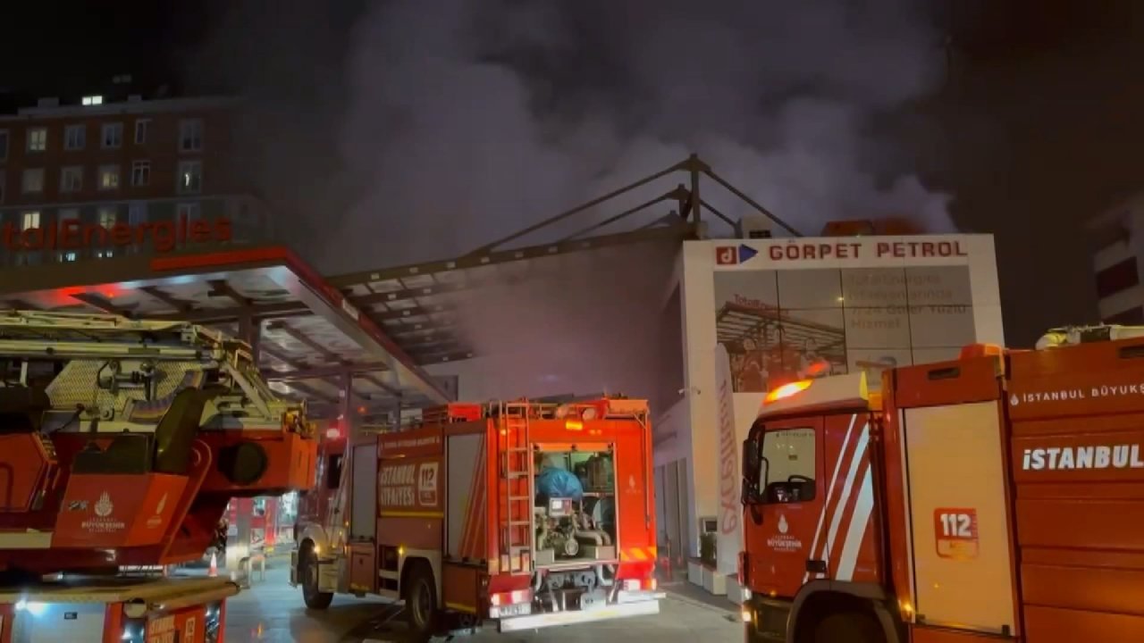 Ümraniye’de Akaryakıt İstasyonunda Korkutan Yangın